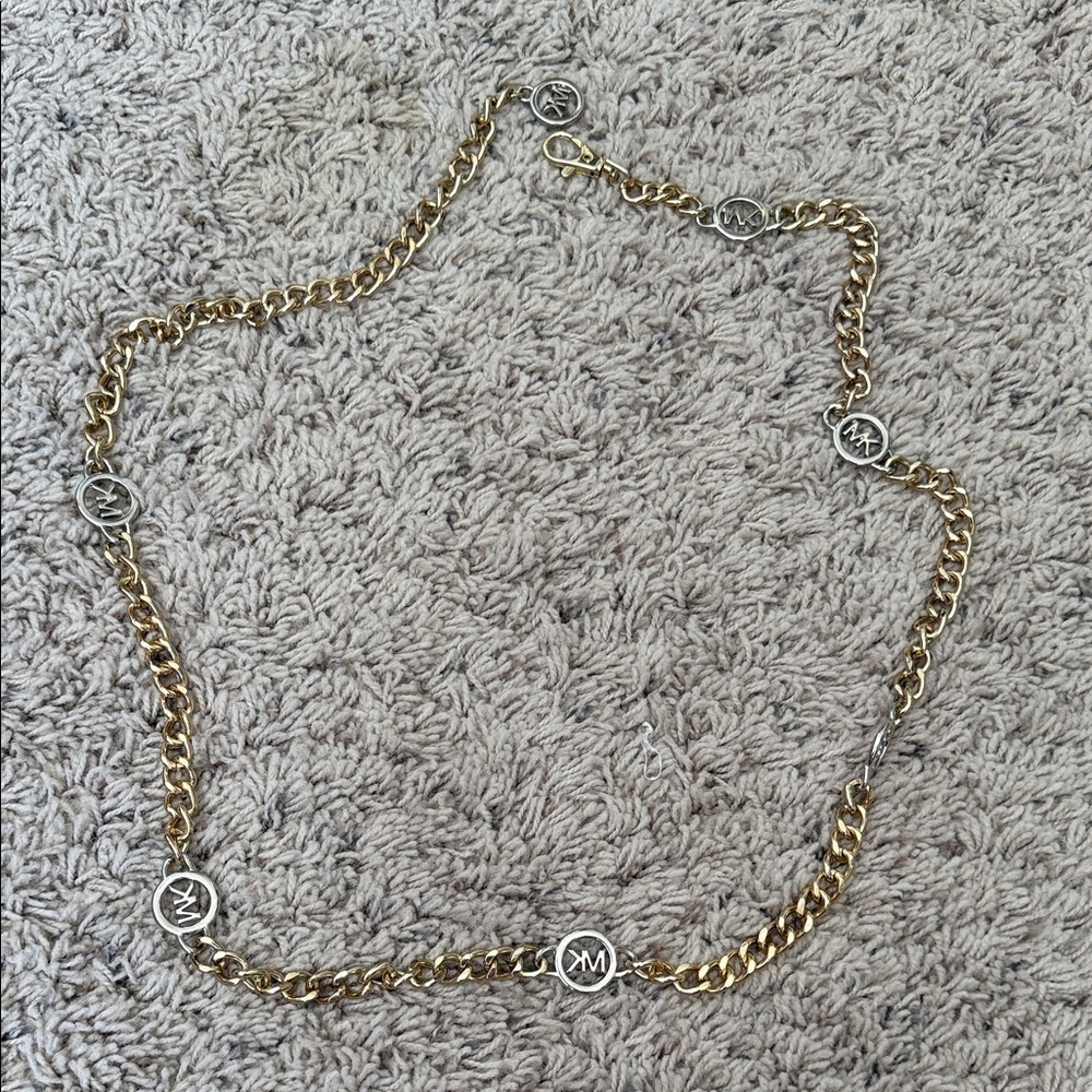 Women’s Michael Kors silver & gold chain belt one size
